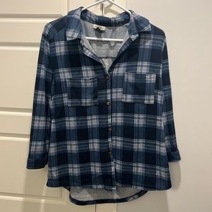 Blue Plaid Button Shirt